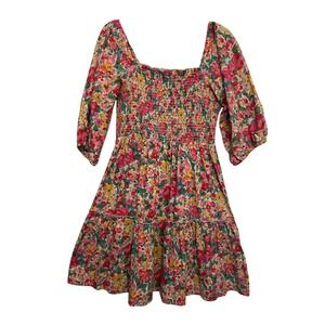 Kings Road Pink Floral Smocked‎ Summer Dress Size XL